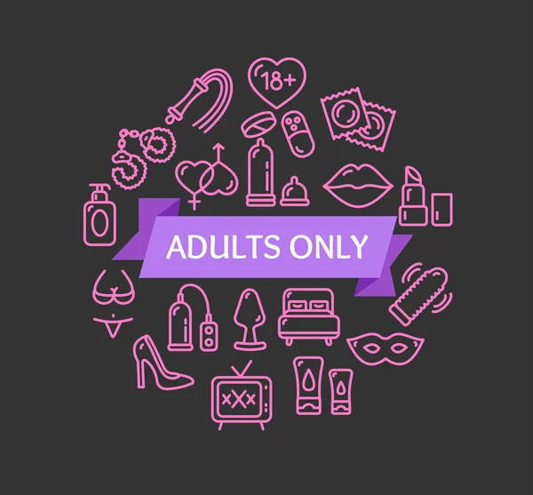 "Adults Only Concept". Вектор — стоковый вектор