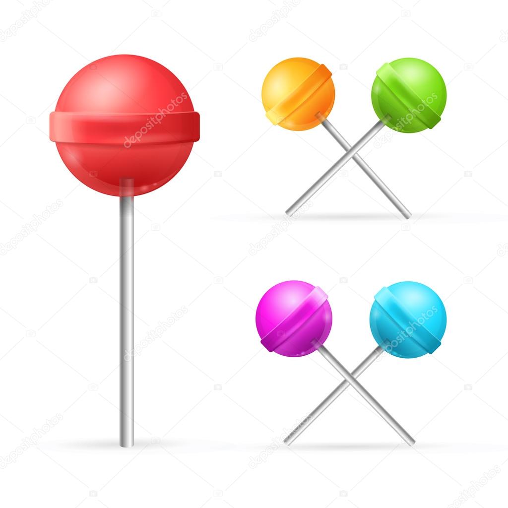 Set of Different Lollipops. Vector