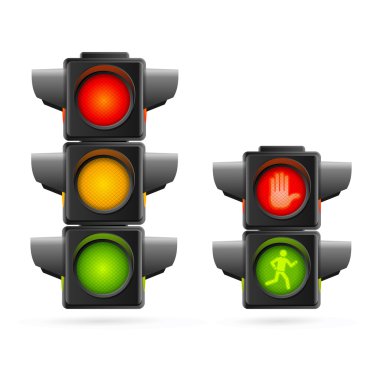 Trafik ışıkları gerçekçi ayarlayın. Vektör