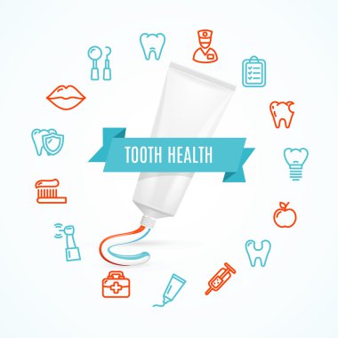 Diş sağlığı kavramı. Vektör