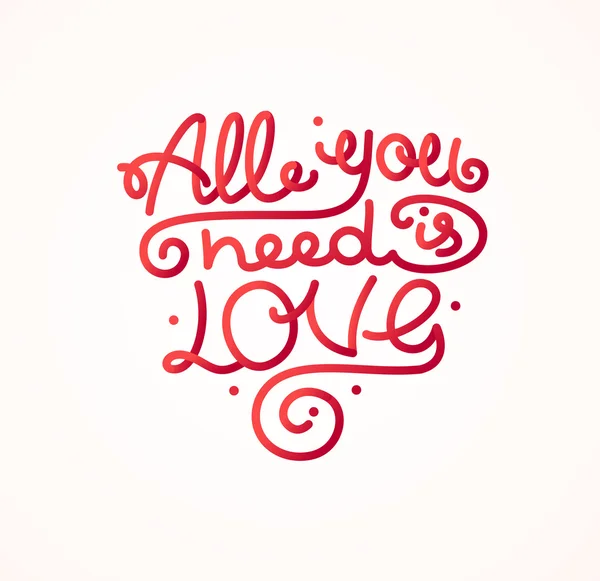 All You Need is Love Background Placard Card. Vector — Stock Vector