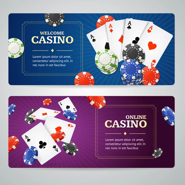 Casino van de Pook Banner Set. Vector — Stockvector