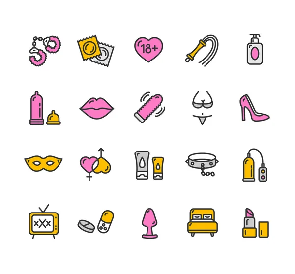 Set de iconos de Intim o Sex Shop. Vector — Archivo Imágenes Vectoriales