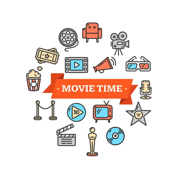 Concepto de cine. Vector — Vector de stock