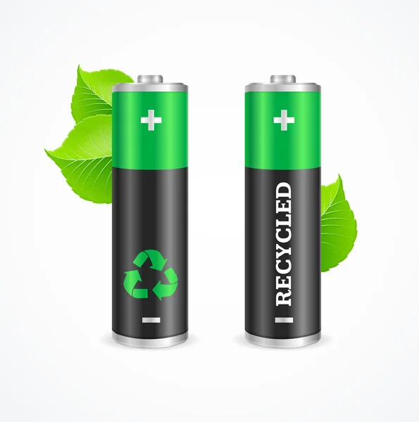 Recycled Battery Eco Concept. Vector — Stock Vector