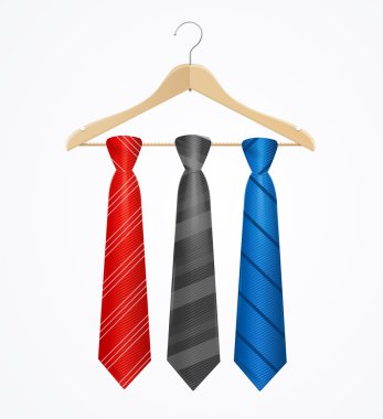 Set ahşap askı üzerinde bağla. Vektör