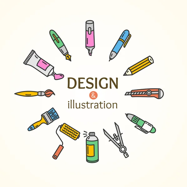 Conceito de Design e Ilustração. Vetor —  Vetores de Stock