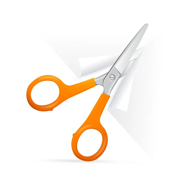 Scissors Cut Paper. Vector — Stock Vector