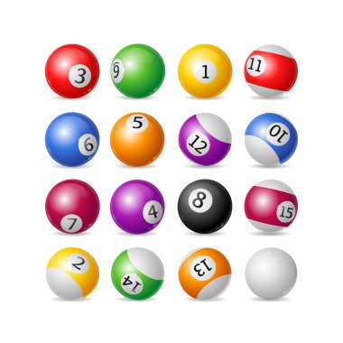 Renkli bilardo topu ayarlayın. Vektör