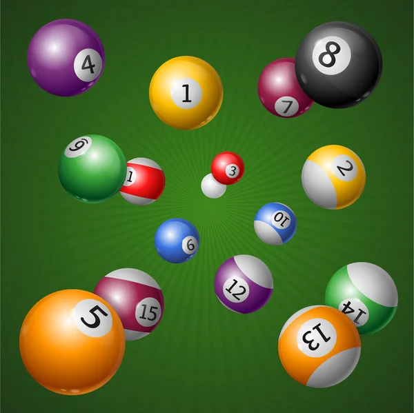 Billiard Balls Background. Vector — Stock Vector