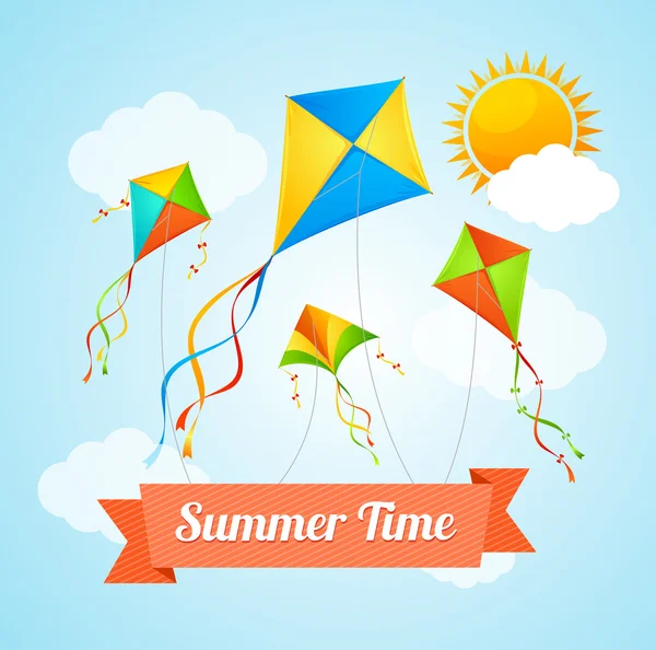 Zomer Card. Vector — Stockvector