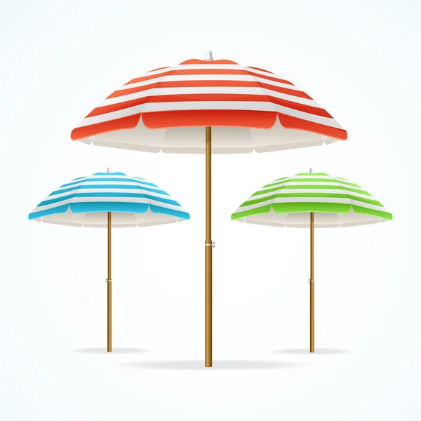 Beach Umbrella Set. Vector — Stock Vector