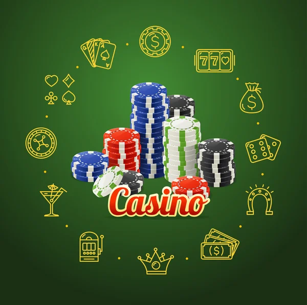 Casino koncept. Vektor — Stock vektor