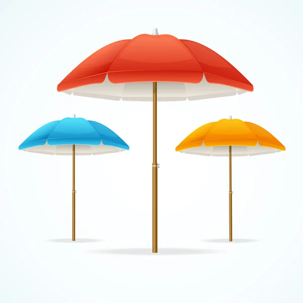 Beach Umbrella Set. Vector — Stock Vector