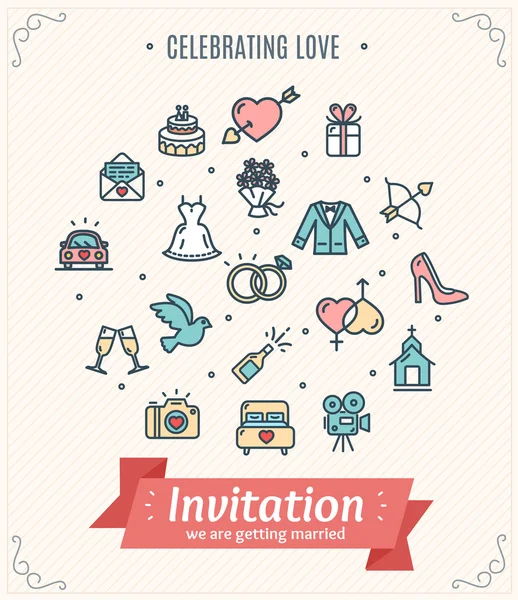 Invitación a la boda. Vector — Archivo Imágenes Vectoriales