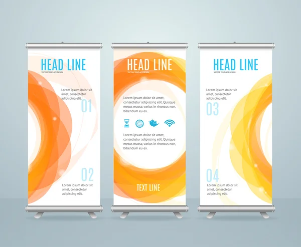Roll Up Banner Stand Design Template. Vettore — Vettoriale Stock