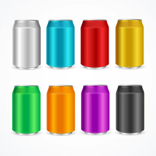 Color Cans Set. Vector — Stock Vector