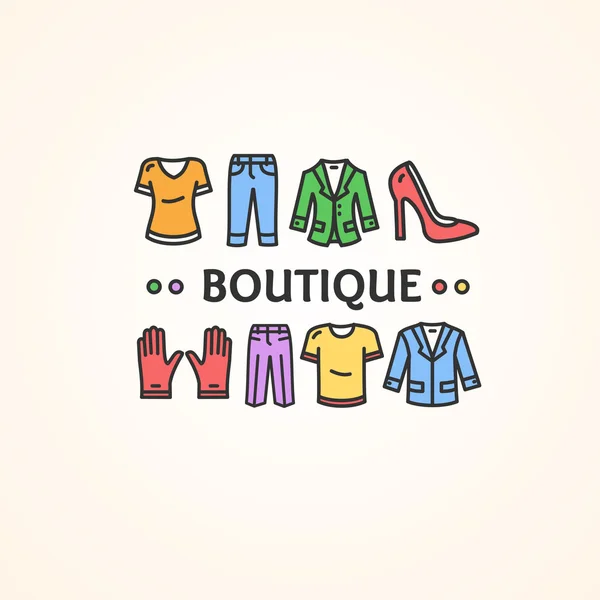 Tienda de ropa o Boutique Concept. Vector — Archivo Imágenes Vectoriales