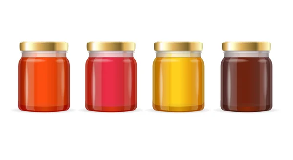 Jar 玻璃与果酱矢量 — 图库矢量图片