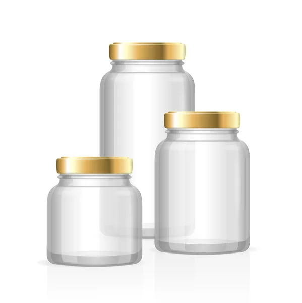 Üveg üvegek palackok üres átlátszó. Vektor — Stock Vector