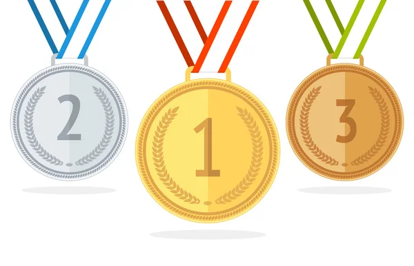 Medaille Set. Vlakke stijl. Vector — Stockvector