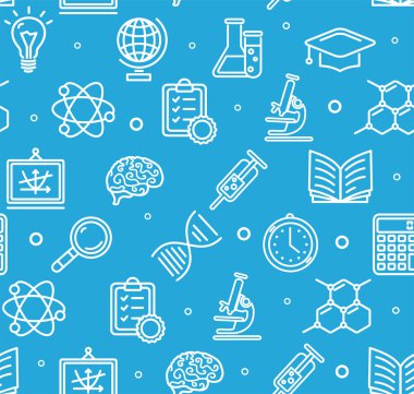 Eğitim kimya bilim arka plan deseni. Vektör