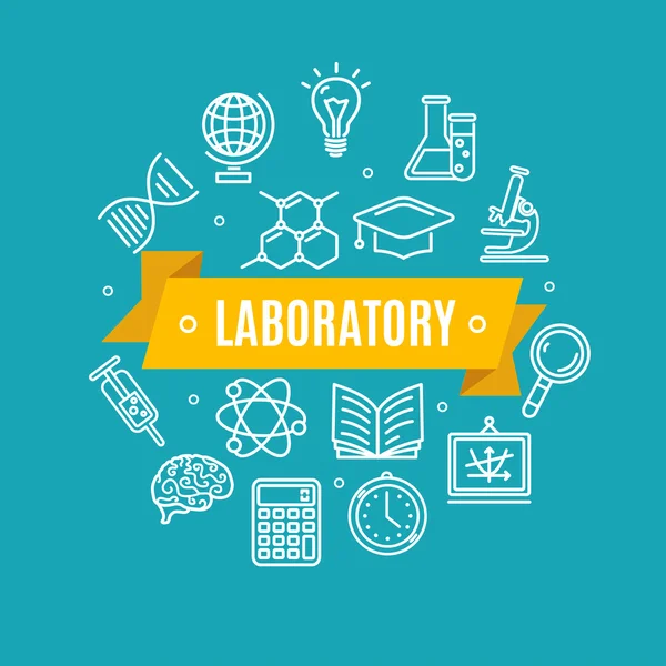 Educación Química Concepto de Ciencias. Vector — Archivo Imágenes Vectoriales