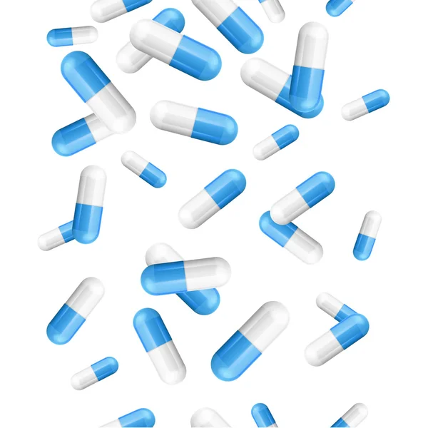Falling Pills Capsules Contexte. Vecteur — Image vectorielle