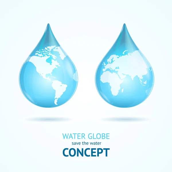 Water Globe Save Concept. Vector — Stock Vector