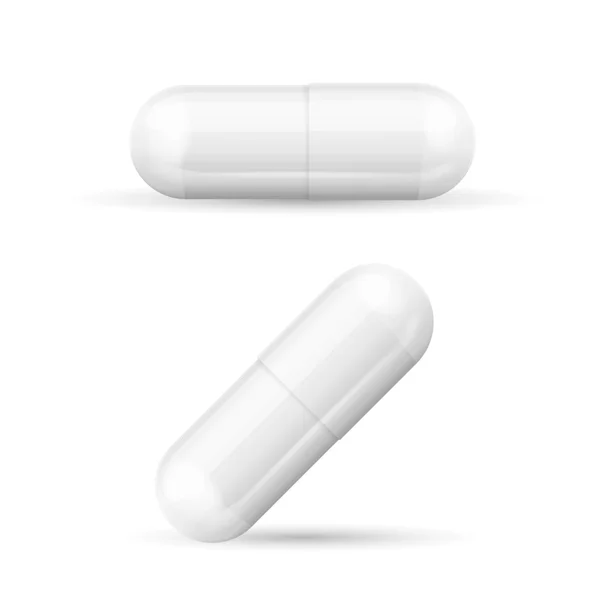 Witte sjabloon pillen Capsules. Vector — Stockvector