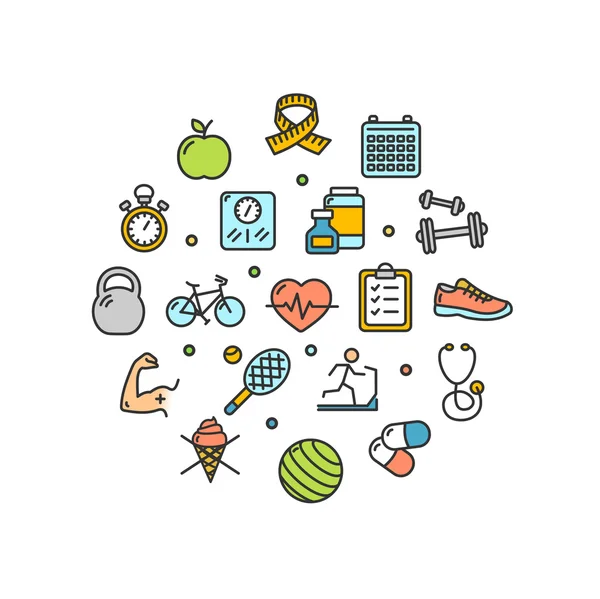 Health Life Round Design Thin Line Icon. Вектор — стоковый вектор