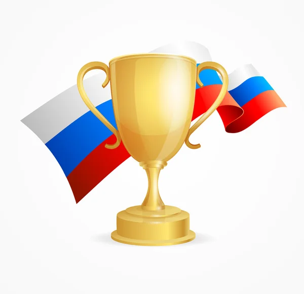 Rusland winnende gouden beker Concept. Vector — Stockvector