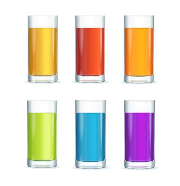 Färgglad Cocktail glas Set. Vektor — Stock vektor