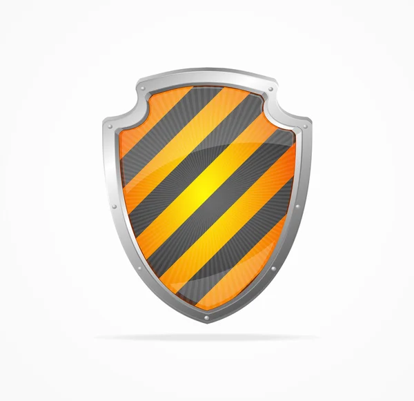 Striped Shield. Vector — Stock Vector