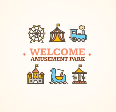 Eğlence Parkı Embleme. Vektör
