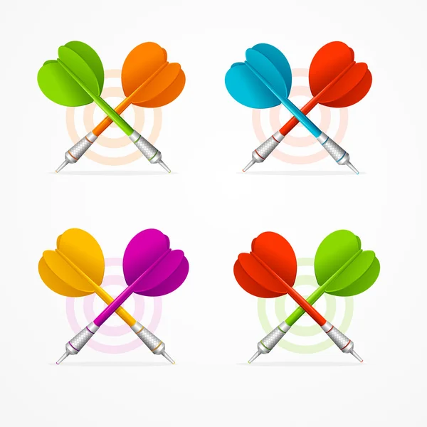 Color Darts Set. Vector — Stock Vector
