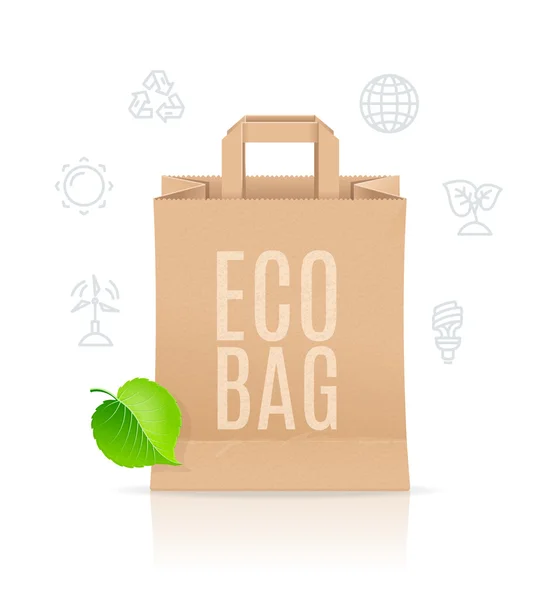 Bolsa de papel Eco Venta Concepto. Vector — Vector de stock