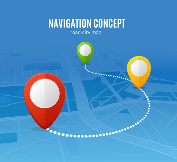 Stadsplan van navigatie Concept weg. Vector — Stockvector