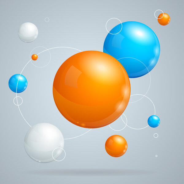 Abstract Background with Colored Balls of different Sizes. Вектор
