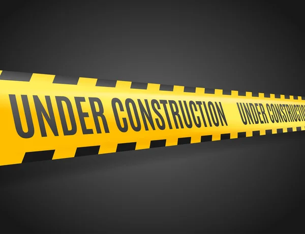 Under Construction Line with Text. Vector — Stock Vector