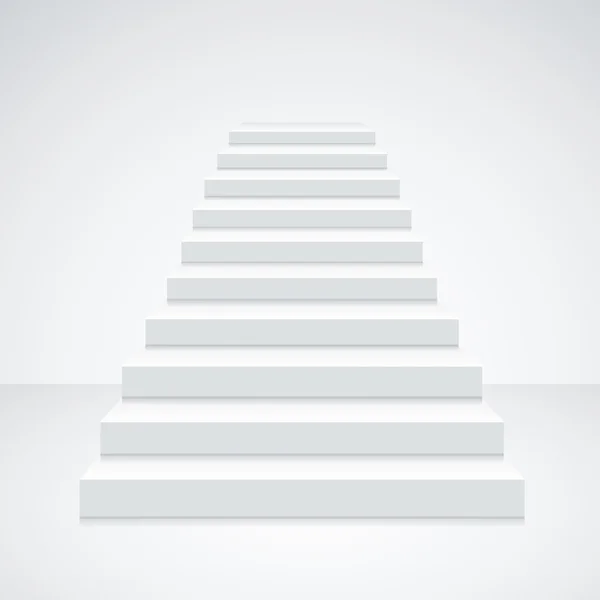 Escalera blanca en blanco. Vector — Vector de stock