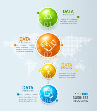 Infographic zaman çizelgesi ve top ya da dünya. Vektör