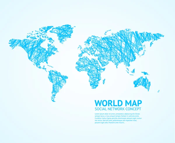 Mapa světa stylizace. Vektor — Stockový vektor