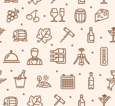 Şarap içecek arka plan deseni yapma. Vektör