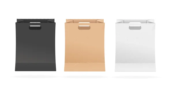 Σετ άδειο χαρτί τσάντα για ψώνια. Διάνυσμα — Διανυσματικό Αρχείο