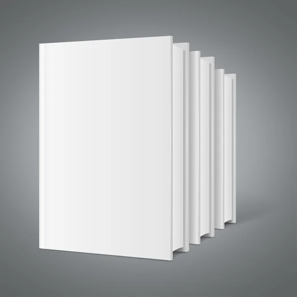 Template White Blank Book Stack. Vettore — Vettoriale Stock