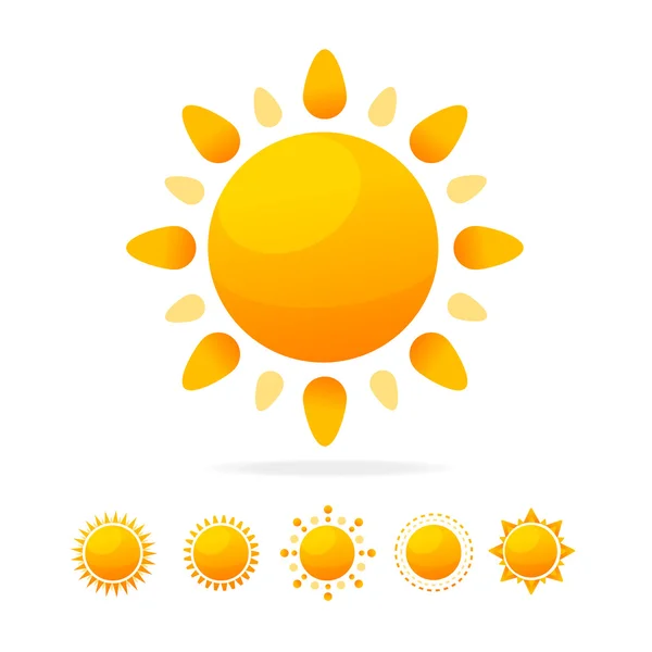 Different Sun Icon Set. Vector — Stock Vector