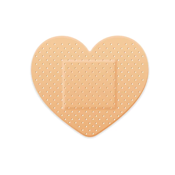 Aid Band Gesso Strip Medical Patch Heart. Vetor —  Vetores de Stock