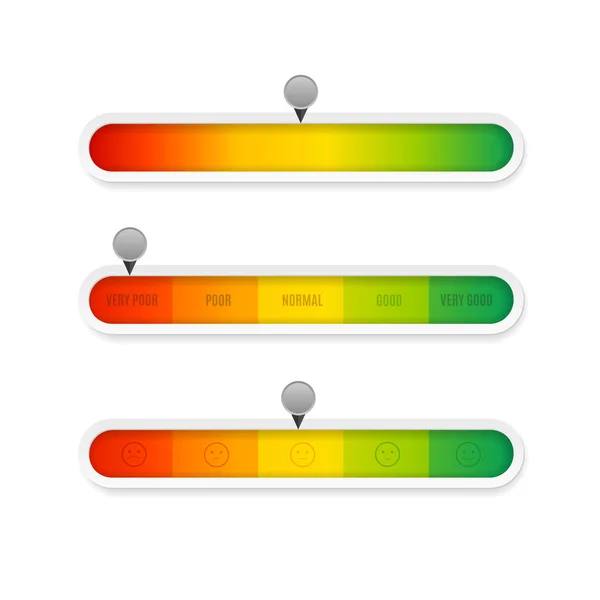 Réaliste détaillé 3d Indicateur de niveau Set. Vecteur — Image vectorielle