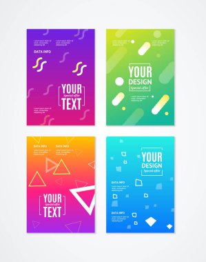 Soyut Moda Geometrik Biçim Element Banner Reklam Kartı Ayarları. Vektör